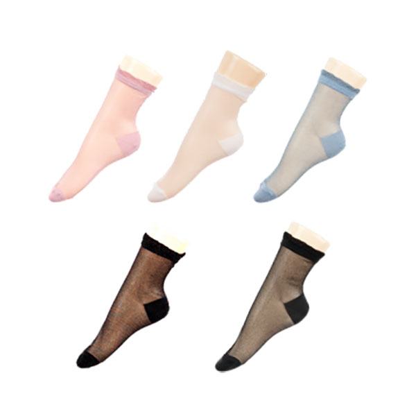 Fashion Metallic Benang Quarter Socks